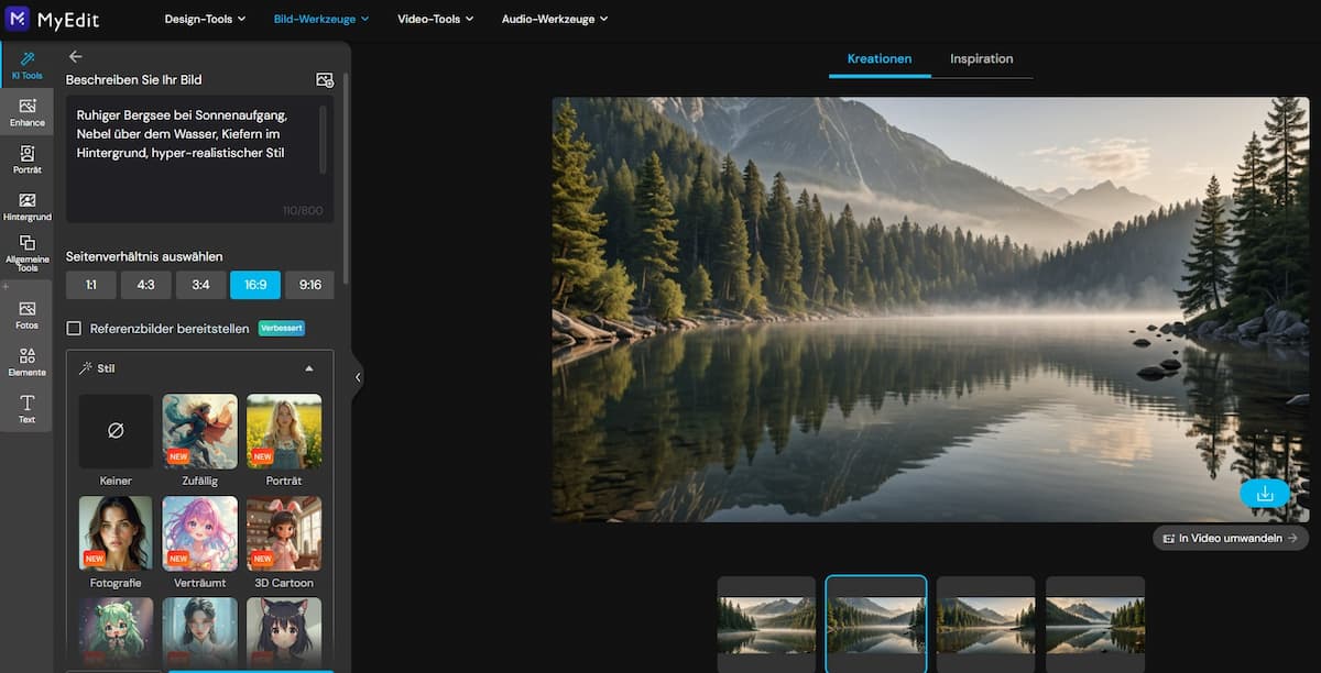MyEdit - Die beste Bildgenerator-Alternative zu Gemini